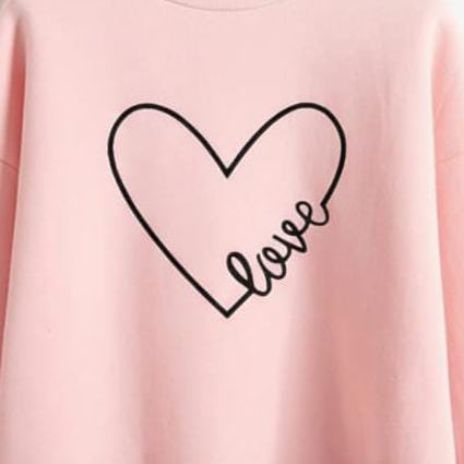 Love Heart Graphic Sweatshirt